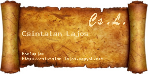 Csintalan Lajos névjegykártya