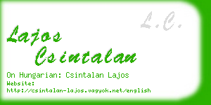 lajos csintalan business card